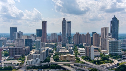 The Atlanta  Georgia skyline from above the Jackson St Bridge
