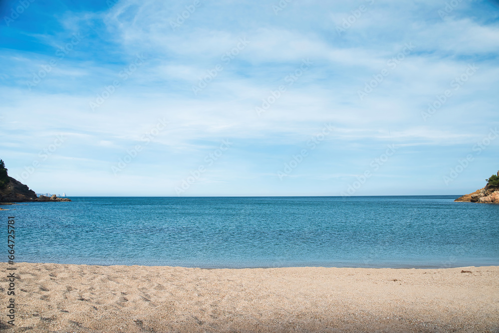 Beautiful beach of Sa Riera, on the Costa Brava, province of Gerona, Spain.