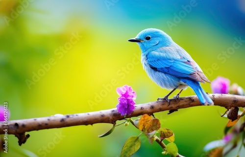Cute little bird with a  nature background. © Sajeda