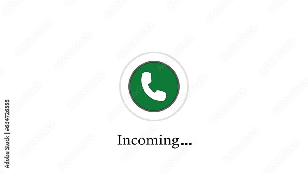 A white color call icon incoming call animation concept A white color call icon incoming call animation concept