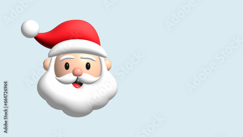 Cute Cartoon Santa Claus. Christmas Holidays 3d rendering illustration.
