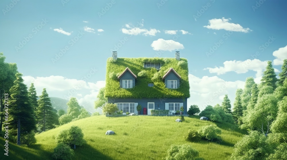 Green and environmentally friendly housing concept.