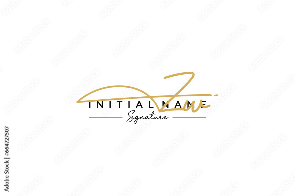 Initial ZW signature logo template vector. Hand drawn Calligraphy lettering Vector illustration. Initial ZW signature logo template vector. Hand drawn Calligraphy lettering Vector illustration.