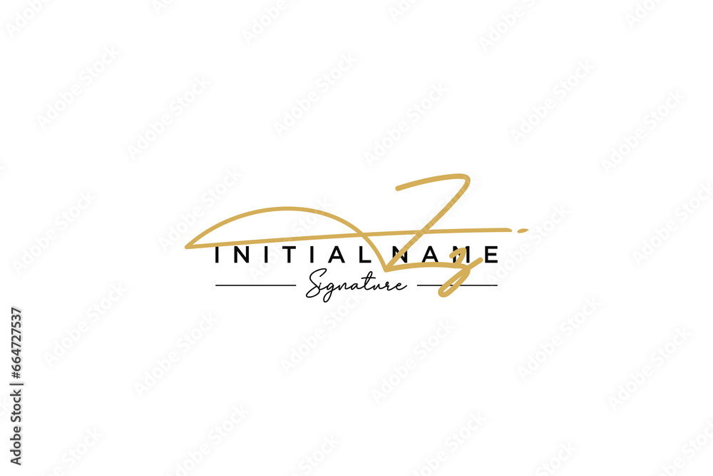 Initial ZZ signature logo template vector. Hand drawn Calligraphy lettering Vector illustration.