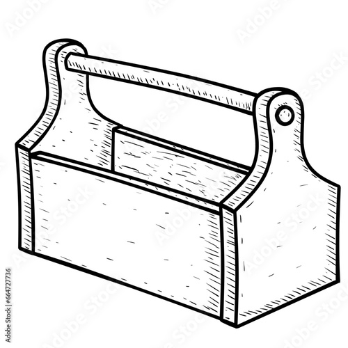 Sketch Empty toolbox on white background
