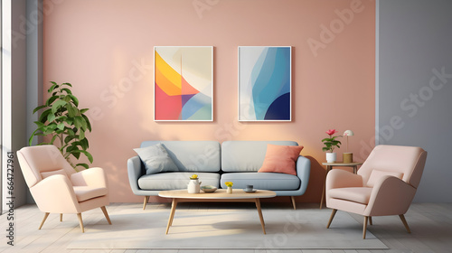 modern living room with sofa