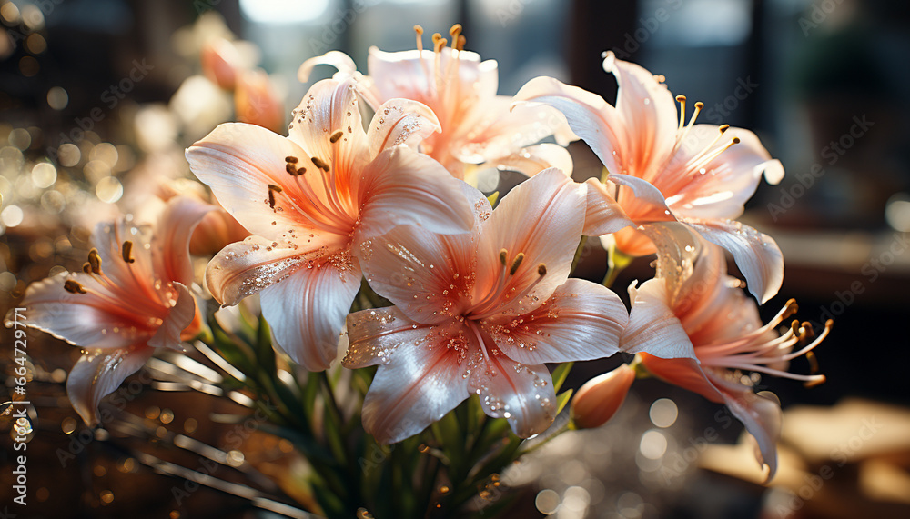 Fototapeta premium Vibrant pink orchid blossom, a gift of nature romantic beauty generated by AI