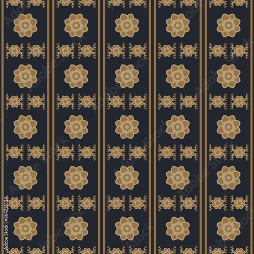 Geometric seamless pattern ethnic floral traditional antique gold border design for fabric, glass, textile