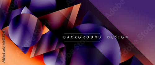 Captivating abstract backdrop composed of interlocking triangles and circles, forming an intriguing dance of shapes and patterns that exude both elegance and modernity