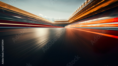 Sport motion blurred racetrack