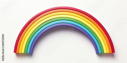 yellow pazzle Rainbow on white background 3d Rendering