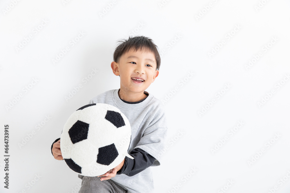サッカーボールを持った男の子　boy with soccer ball