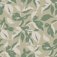 Keuken achterwand Planten patronen Tropisch bladpatroon botanische illustratie  © Claramh