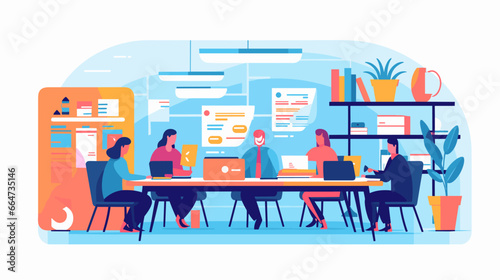 Concept vector illustration of business meeting.