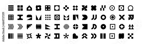 abstract geometric shapes element , geometric forms , bauhaus minimalist graphic design elements, symbols in modern style art vector illustration to create any design