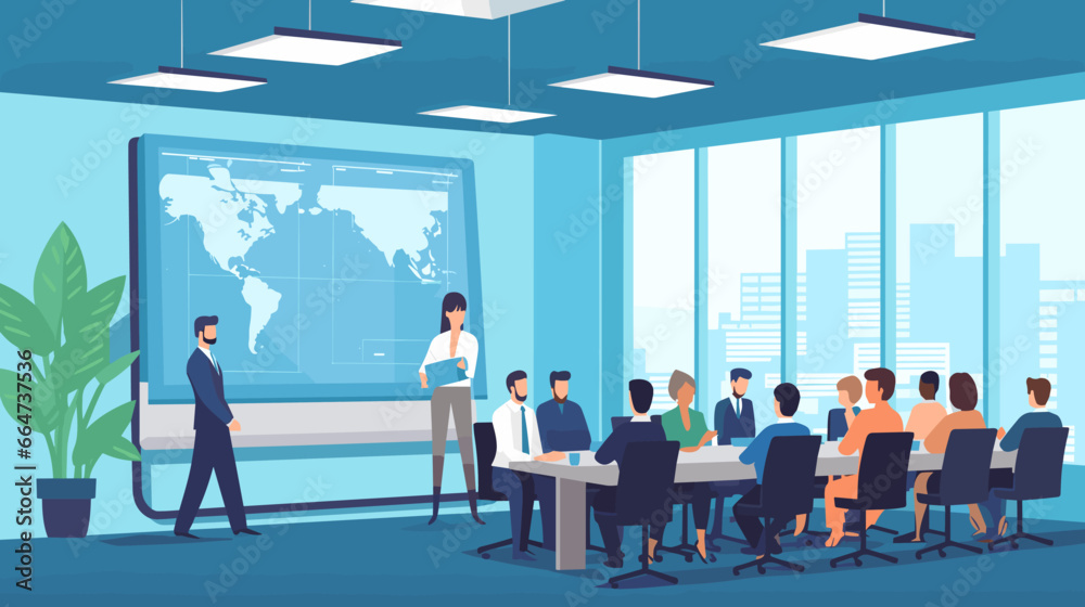Concept vector illustration of business meeting. Concept vector illustration of business meeting.