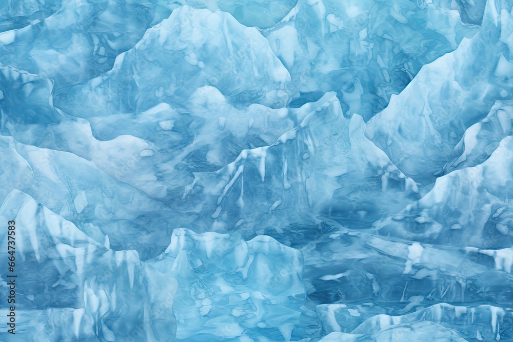 Iceberg Blue Color: Captivating Frozen Glacier Pattern in Stunning Detail, generative AI