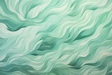 Mint Color Fragment of Artwork on Paper with Wavy Pattern: Vibrant and Serene Masterpiece, generative AI