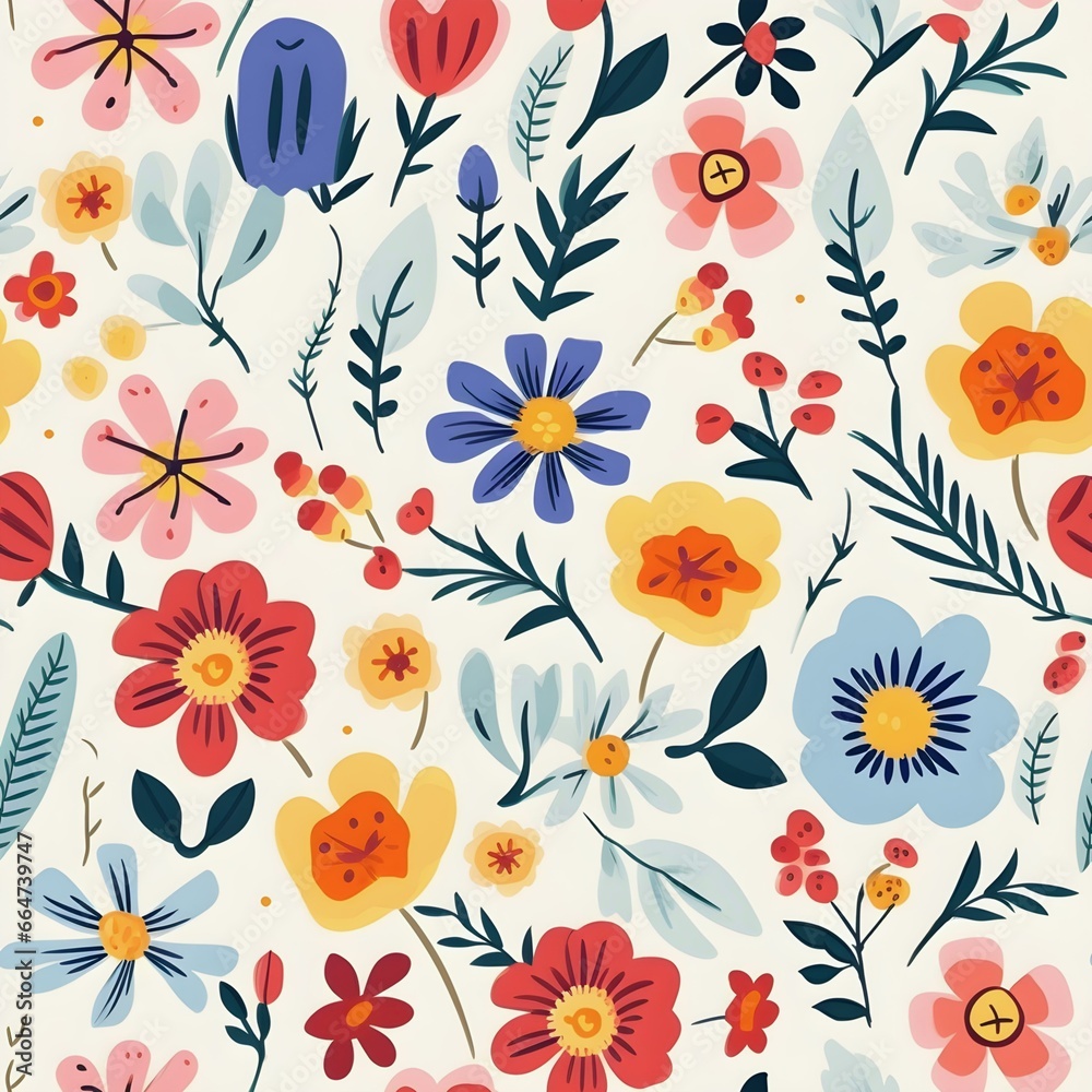 Seamless pattern with flowers. Colorful little flowers background. Flower lovers.Gift wrapping paper. 