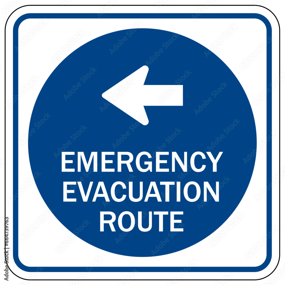 Emergency evacuation route sign Emergency evacuation route sign