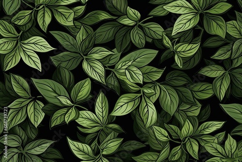 Oregano Green Color: Mediterranean Herb Pattern - Vibrant and Refreshing Digital Image, generative AI