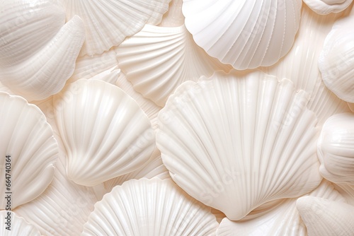 Pearl White Color and Smooth Seashell Texture: Captivating Image Exuding Elegance and Serenity, generative AI