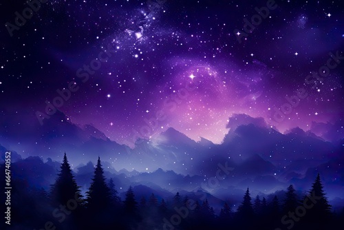 Purple Galaxy space stars in Outer Space. © Sajeda