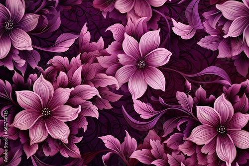 Plum Fashion: Simple Decorative Pattern in Striking Plum Color, generative AI