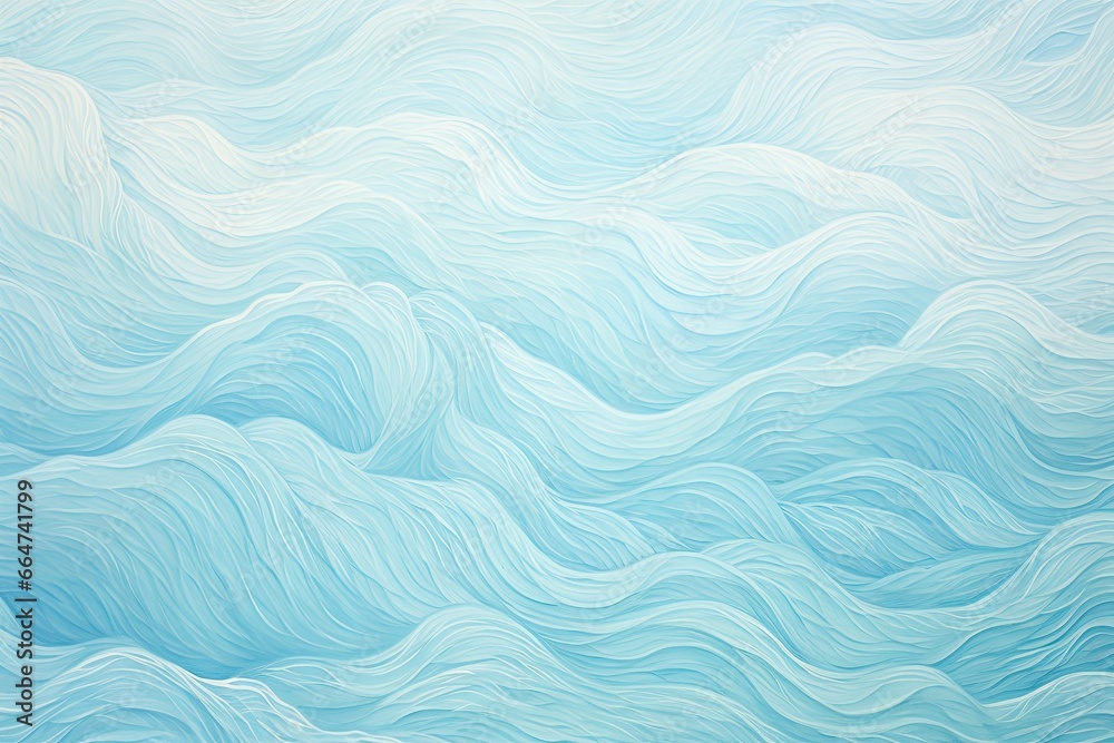 Sky Blue Color: Fragment of Artwork on Paper with Wavy Pattern - A Captivating Visual Spectrum, generative AI
