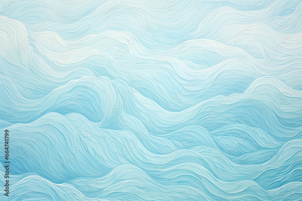 Obraz premium Sky Blue Color: Fragment of Artwork on Paper with Wavy Pattern - A Captivating Visual Spectrum, generative AI