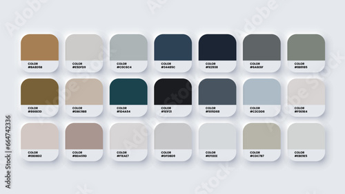 Color Palette, Color Swatches in RGB, HEX Colors, Pastel Colour in HEX Codes Catalog. Paint Colours Palette, Neutral Tones