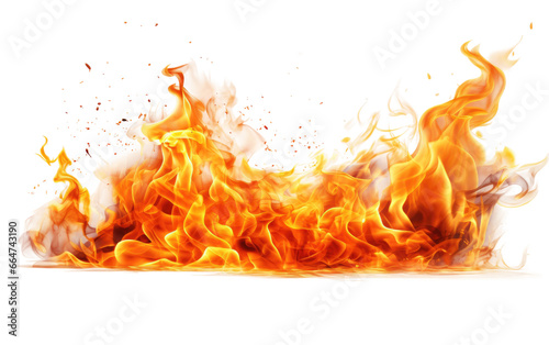 Blaze Realistic Fire Flames Portrait on White or PNG Transparent Background Fototapet