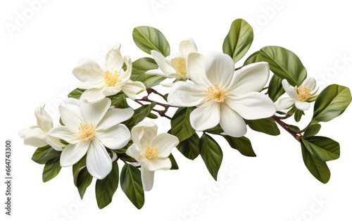 Jasmine Flower Photography Scene on White or PNG Transparent Background.