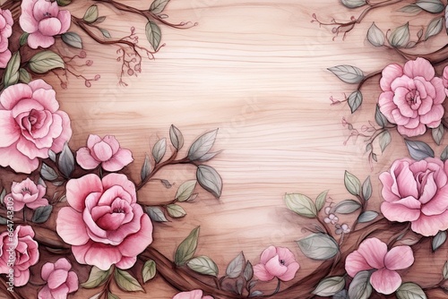 Wood Color and Delicate Watercolor Background: A Captivating Blend of Natural Tones and Artistic Flair, generative AI
