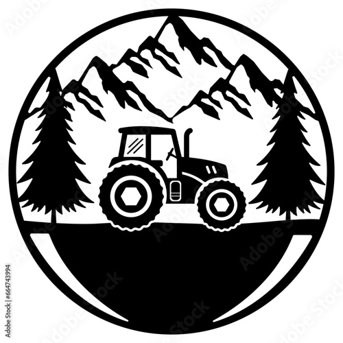 Tractor Silhouette Graphic