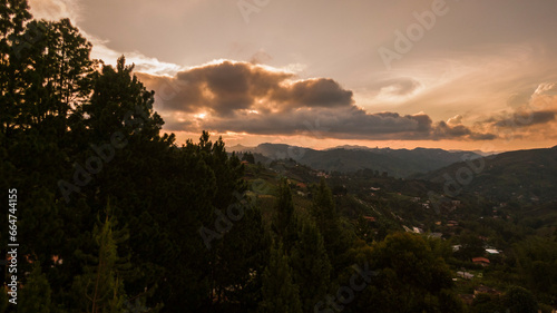 sunset over the mountains
