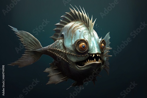 a frightening looking anglefish with demonic features. Generative AI © Zara