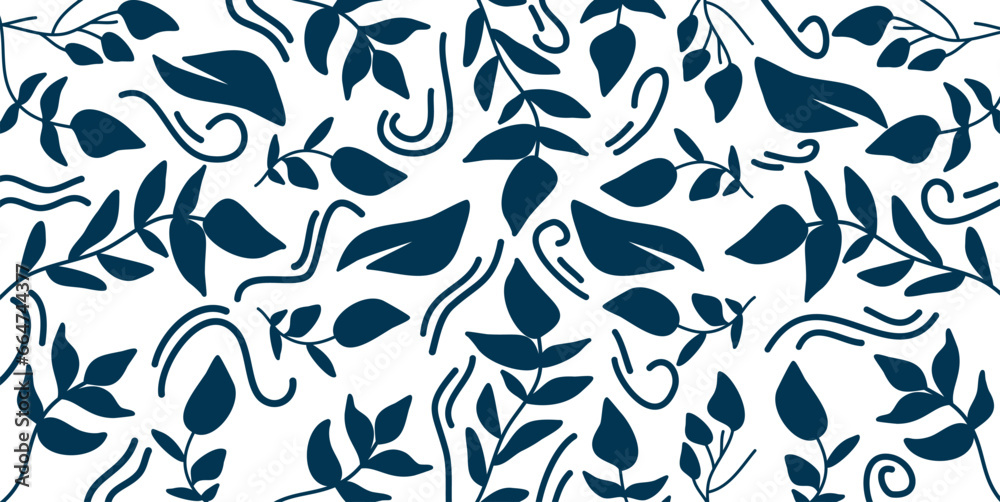 Abstract doodle seamless pattern with leaf elements, fun background, great for summer textiles, banners, wallpapers Abstract doodle seamless pattern with leaf elements, fun background, great for summer textiles, banners, wallpapers