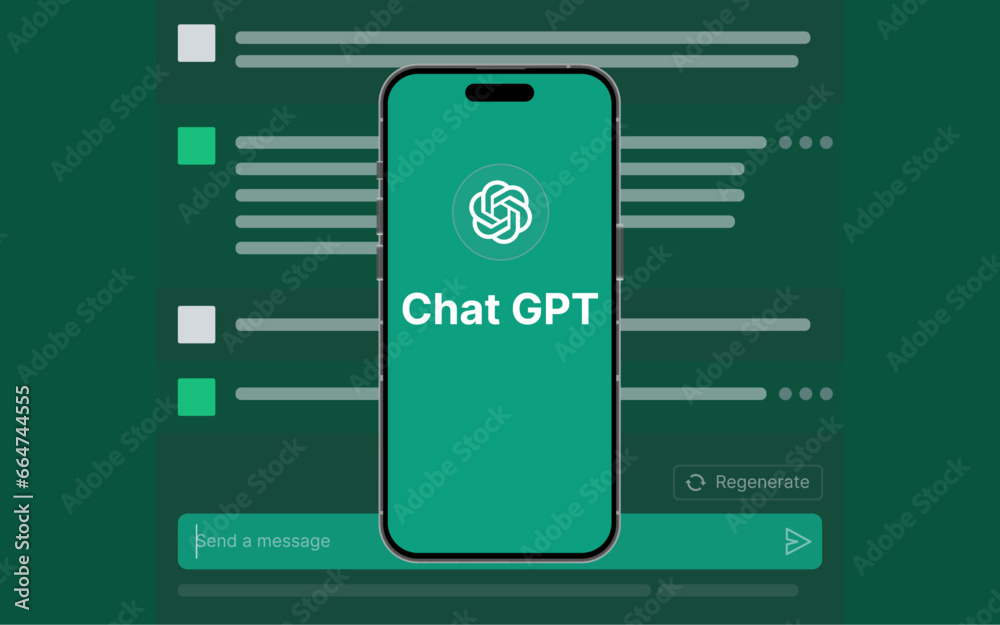 Chat GPT Illustration Template, Chat Bot Technology Communication ...