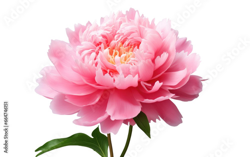 Pink Peony Blossom Realistic Close up on White or PNG Transparent Background.