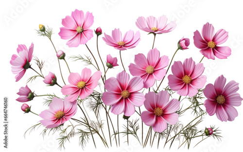 Wallpaper Mural Transparent Cosmos Flowers Realistic Portrait on White or PNG Transparent Background. Torontodigital.ca
