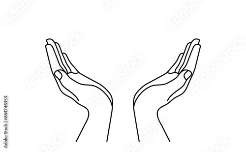 Save protect charity hand outline line art background. Vector hand drawn abstract