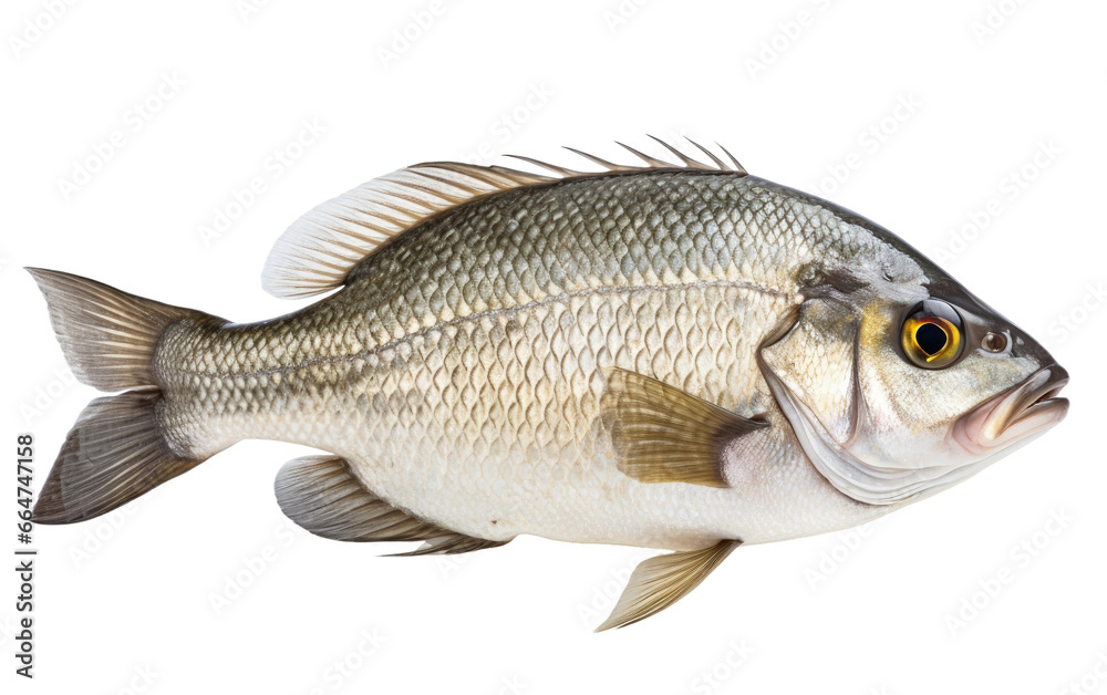 Fresh Bream Ready To Sale In Market Realistic Portrait on White or PNG Transparent Background.