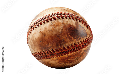 Old Baseball Looks Vintage Material on White or PNG Transparent Background.