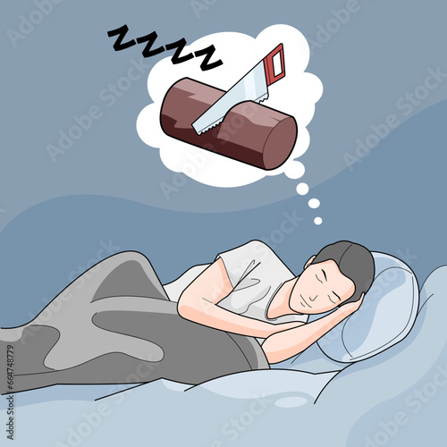 man very tired sleep calm in bedroom at night resting good night sleep in side position alone