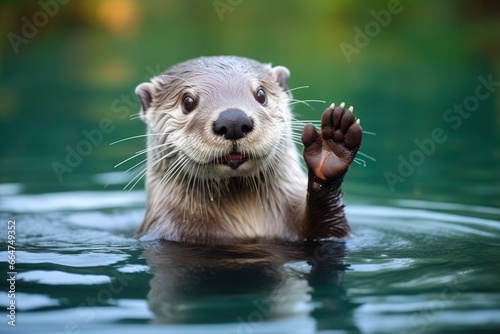 Otter in the water. © Md