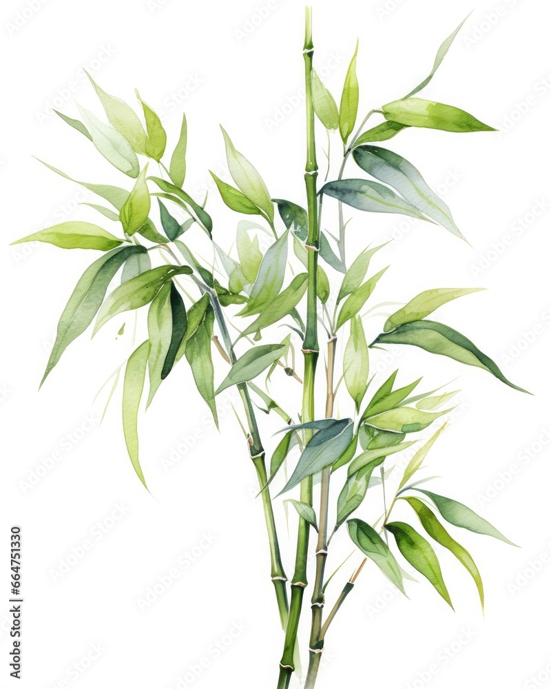 Watercolor bamboo clipart isolated on white background. Watercolor bamboo clipart isolated on white background.