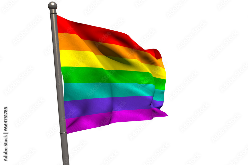 Obraz premium Digital png illustration of flag with rainbow on transparent background
