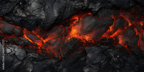 Lava rock abstract background Generative ai design,Abstract black rock and lava fire background 