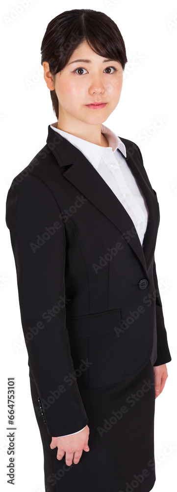 Digital png photo of serious asian businesswoman looking on camera on transparent background Digital png photo of serious asian businesswoman looking on camera on transparent background
